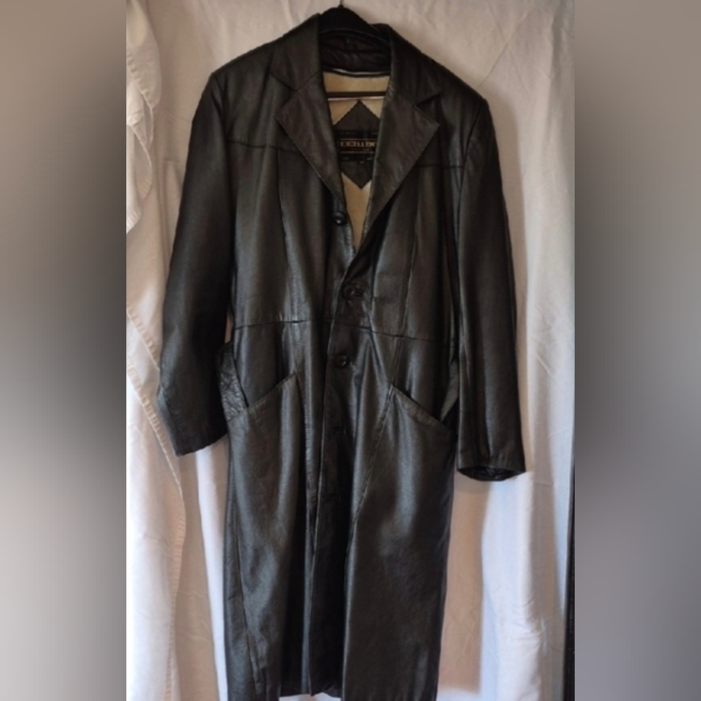 Men's Black Leather Coat
